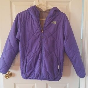 Girls north face reversible jacket